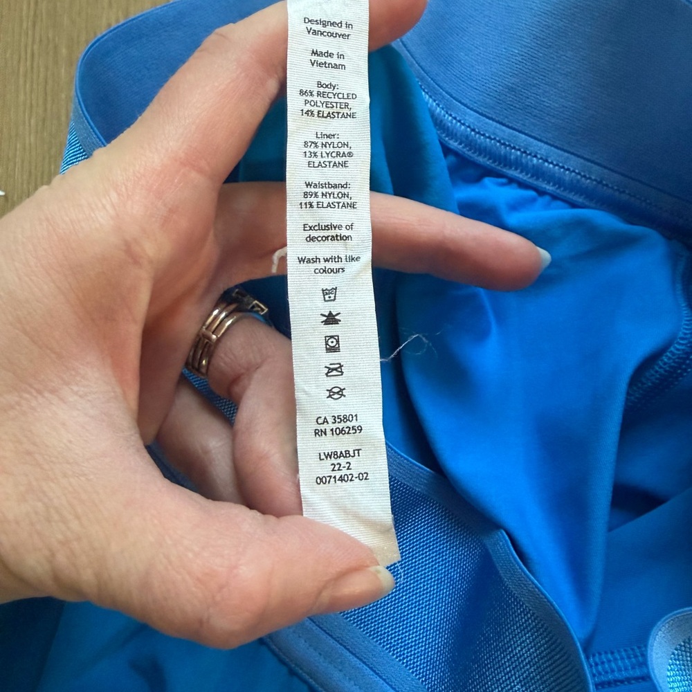 Lululemon Court Rival Skirt Blue Layered Athletic Tennis Skirt Size 4 - Picture 6 of 8